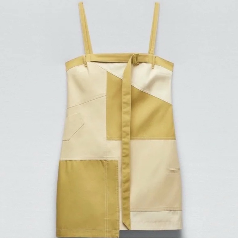 ZARA SS Patchwork Gabardine Dress NWT